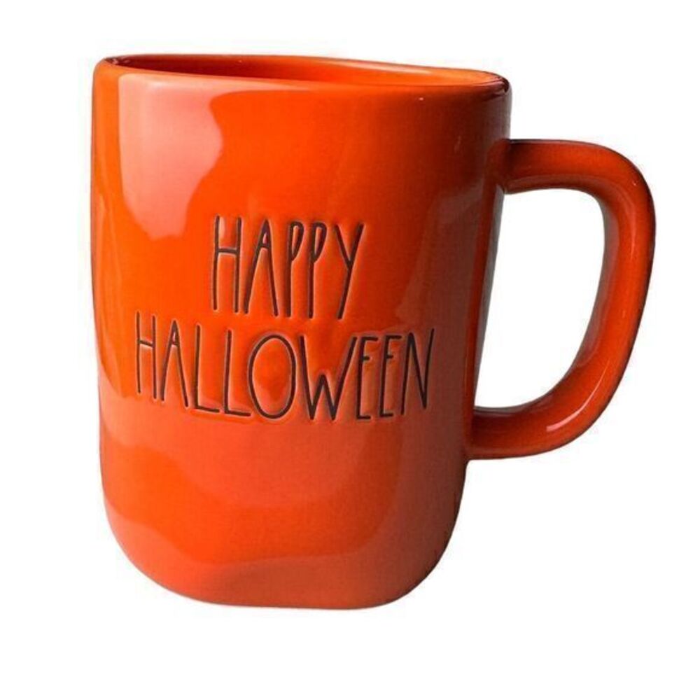 NWT 2/$20 Rae Dunn Happy Halloween Mug Orange Ceramic Artisan Farmhouse